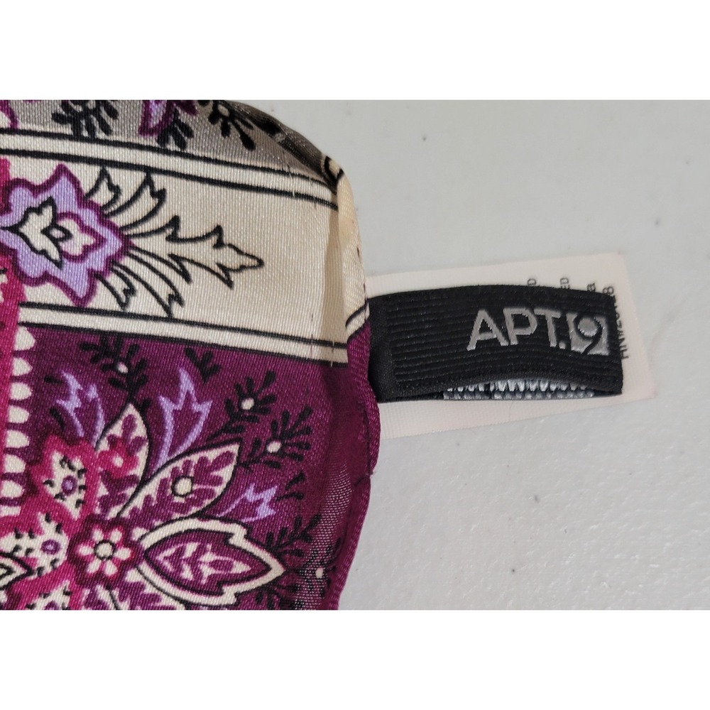 Apt 9‎ Women's Scarf Floral Polyester 36/36" Square Wrap Purple Maroon 0831 - Picture 3 of 4